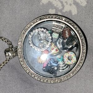 Origami Owl necklace, pendant and charms